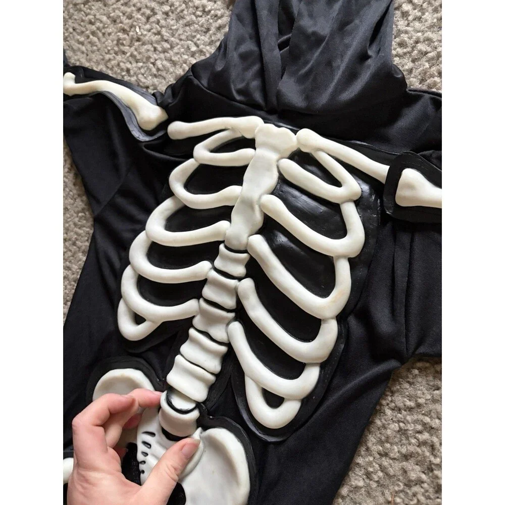 Easter Unlimited Skeleton Childs Halloween Costume White Black Vintage